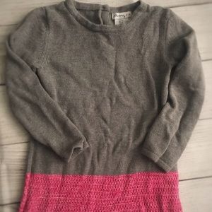 Grey and Pink toddler knit dress